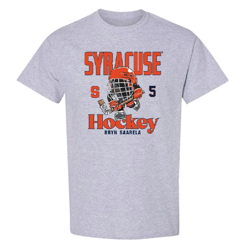 Syracuse - NCAA Women's Ice Hockey : Bryn Saarela - Fashion Shersey T-Shirt-- Print Jacquard Patchwork Syracuse - NCAA Women's Ice Hockey : Bryn Saarela - Fashion Shersey T-Shirt-- Print Jacquard Patchwork