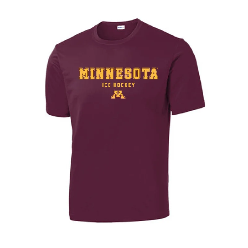 Minnesota - NCAA Women's Ice Hockey : Josey Dunne - Activewear T-shirt-- Seamless Knitted Crochet Minnesota - NCAA Women's Ice Hockey : Josey Dunne - Activewear T-shirt-- Seamless Knitted Crochet