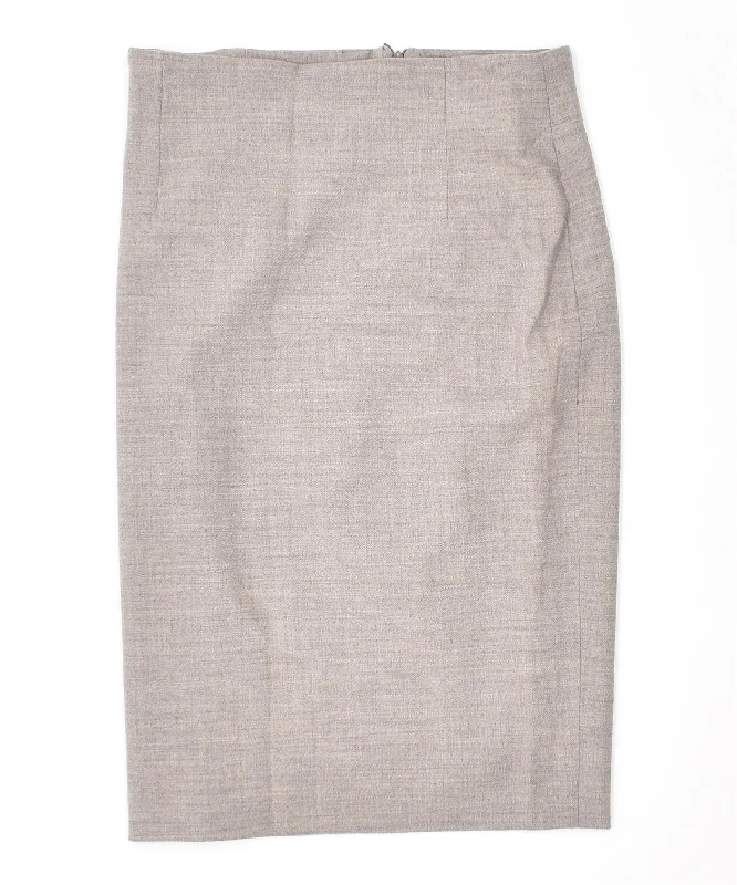 HALESIA Womens 205 High Waist Straight Skirt IT 46 Large W31 Grey Acetate silk skirt smooth HALESIA Womens 205 High Waist Straight Skirt IT 46 Large W31 Grey Acetate silk skirt smooth