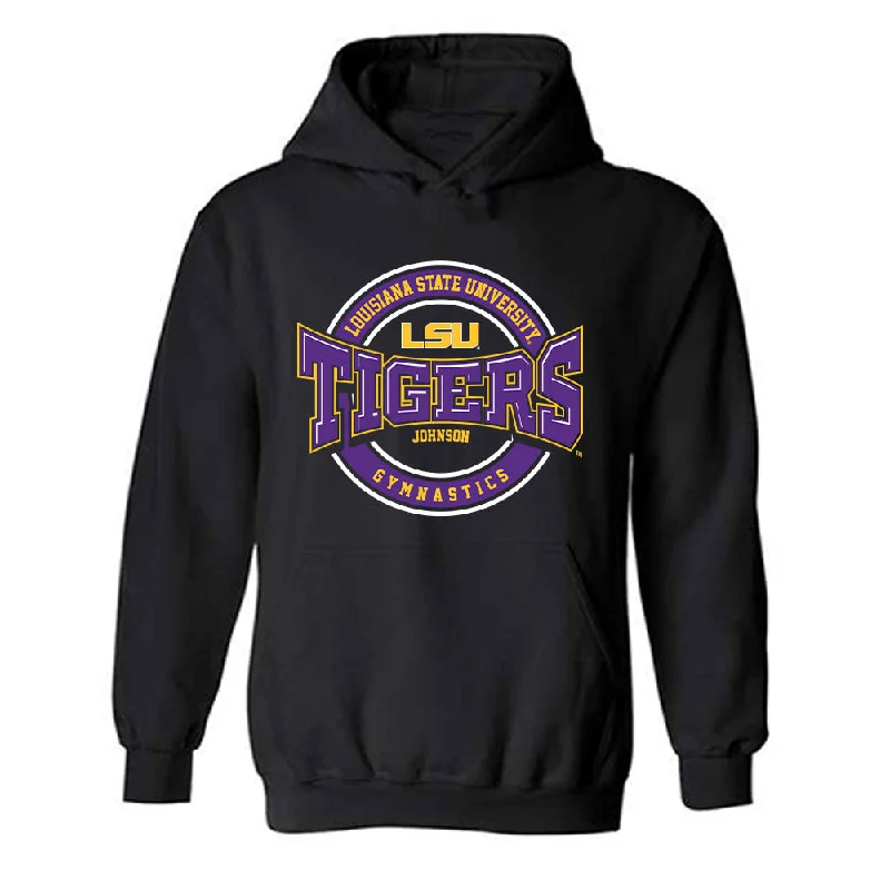 LSU - NCAA Women's Gymnastics : Kaytlyn Johnson - Classic Fashion Shersey Hooded Sweatshirt Hoodie with Thumb Holes Functional Cozy LSU - NCAA Women's Gymnastics : Kaytlyn Johnson - Classic Fashion Shersey Hooded Sweatshirt Hoodie with Thumb Holes Functional Cozy