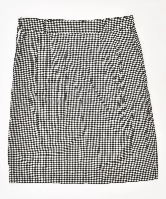 BLUE EAGLE Womens A-Line Skirt IT 44 Medium W28 Black Check Polyester athletic skirt fit BLUE EAGLE Womens A-Line Skirt IT 44 Medium W28 Black Check Polyester athletic skirt fit