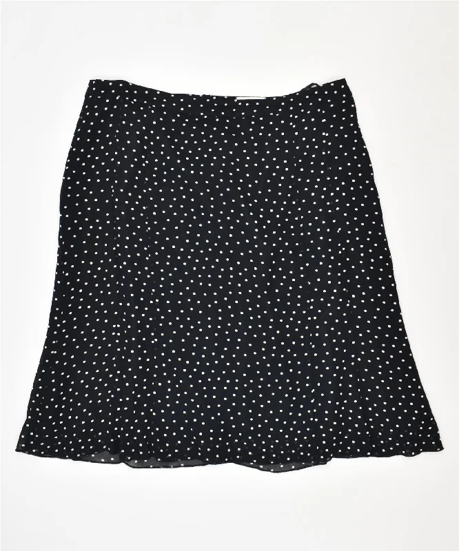 AMY VERMONT Womens A-Line Skirt IT 46 Large W34 Black Polka Dot Viscose denim skirt casual AMY VERMONT Womens A-Line Skirt IT 46 Large W34 Black Polka Dot Viscose denim skirt casual