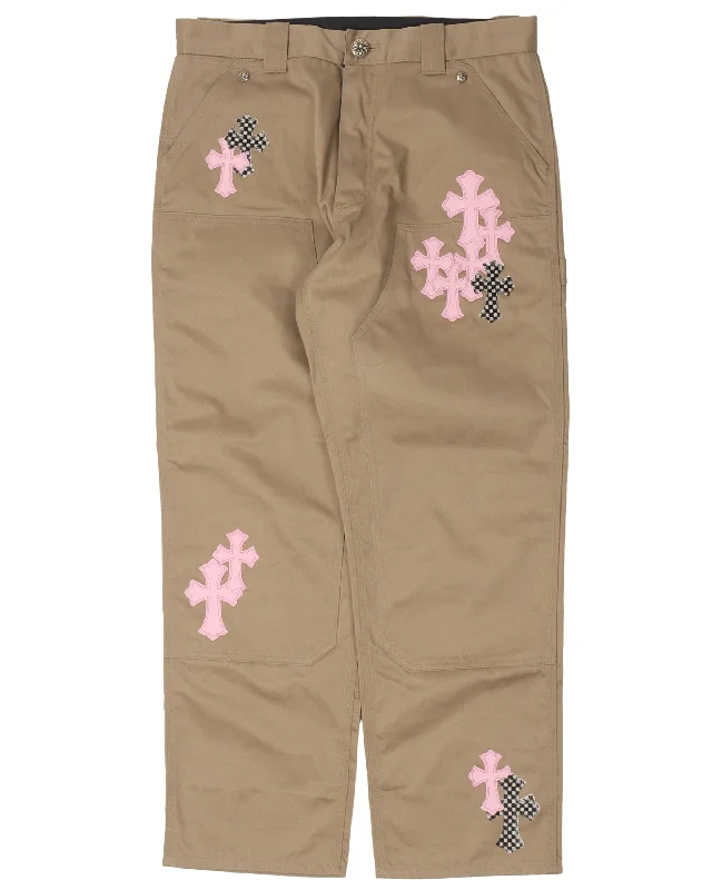 Cross Patch Double Knee Pants Comfortable Denim Trousers