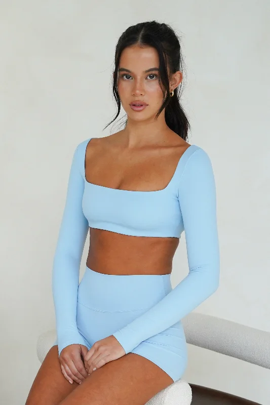 SLEEK LONG SLEEVE TOP - BABY BLUE