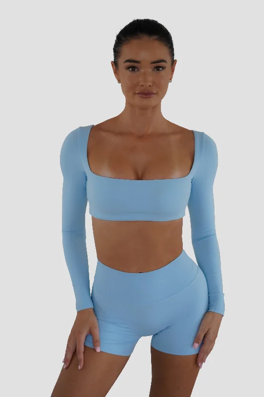 SLEEK LONG SLEEVE TOP - BABY BLUE