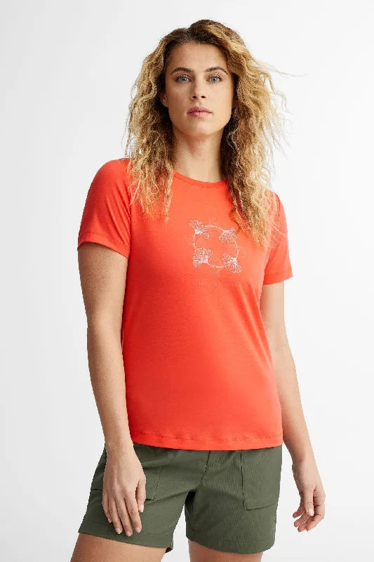 T-shirt col imprimé  BM en Lyocell, 2/50$ - Femme