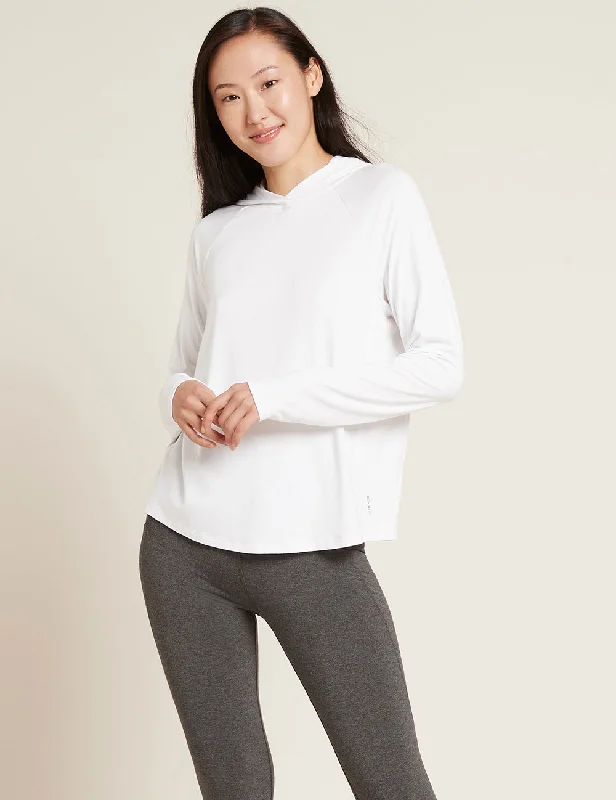 Women's Long Sleeve Hooded T-Shirt - White