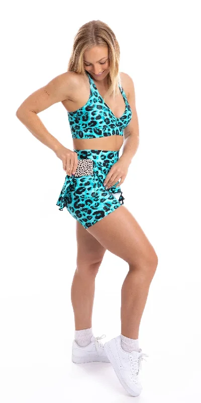 Aqua Leopard Eco Skort with Pockets