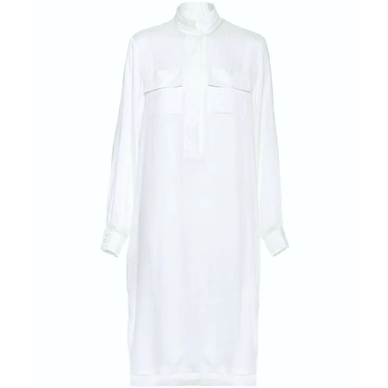 WHITE MIDI SHIRT DRESS 