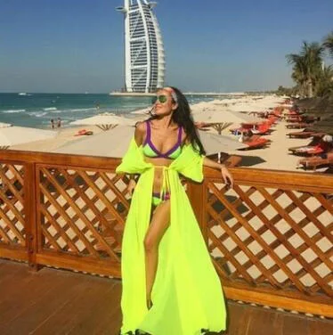 One Size Beach Outings Cover up Chiffon Robe Plage Candy Color Kaftan Dress Pareos For Women Beach Tunic Sarong Swimsuit BC051