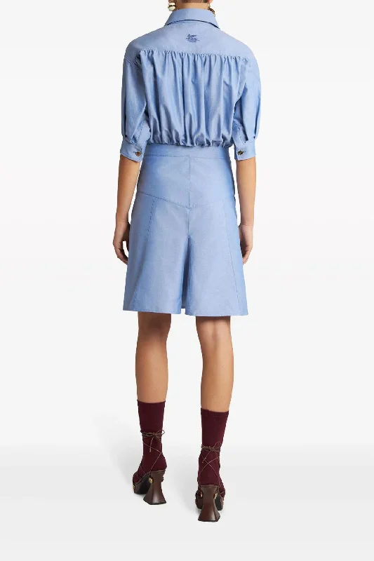 Etro Puff Sleeve Shirt Dress - Blue