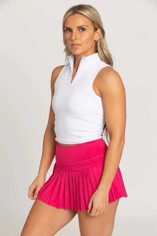 Hot Pink Pleated Tennis Skirt