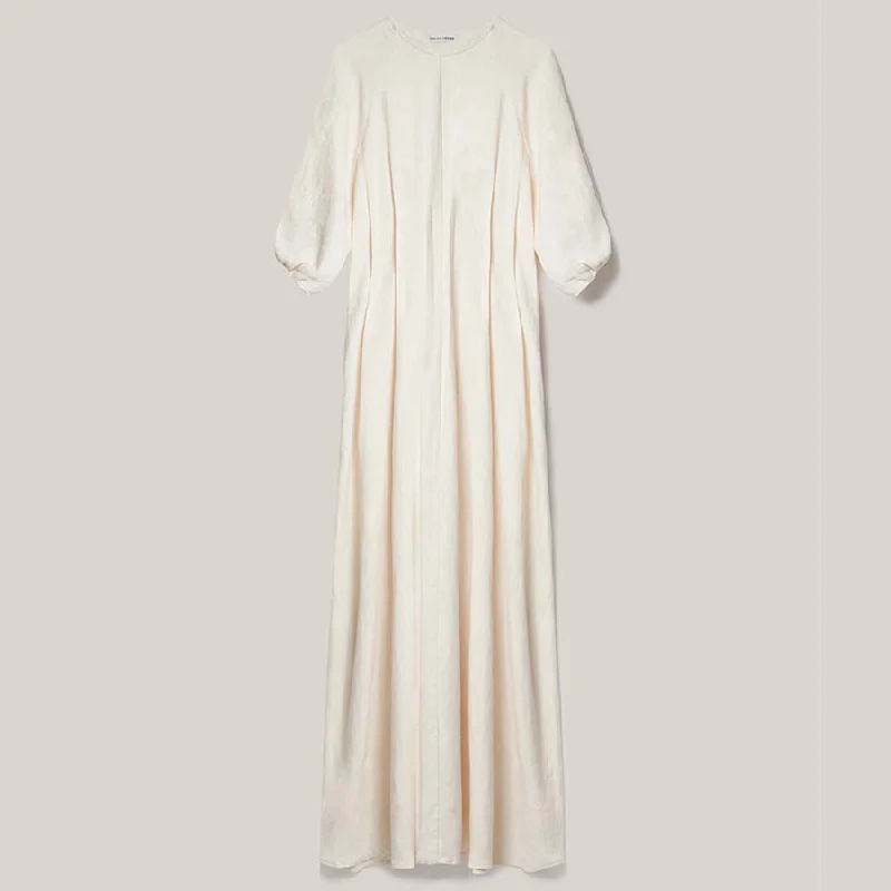 PLEATED LINEN DRESS 