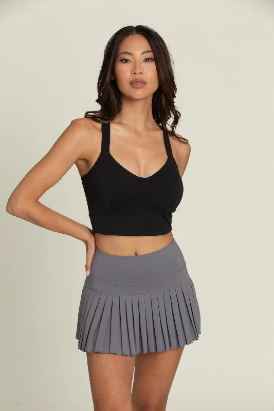 Steel Pleated Tennis Skirt