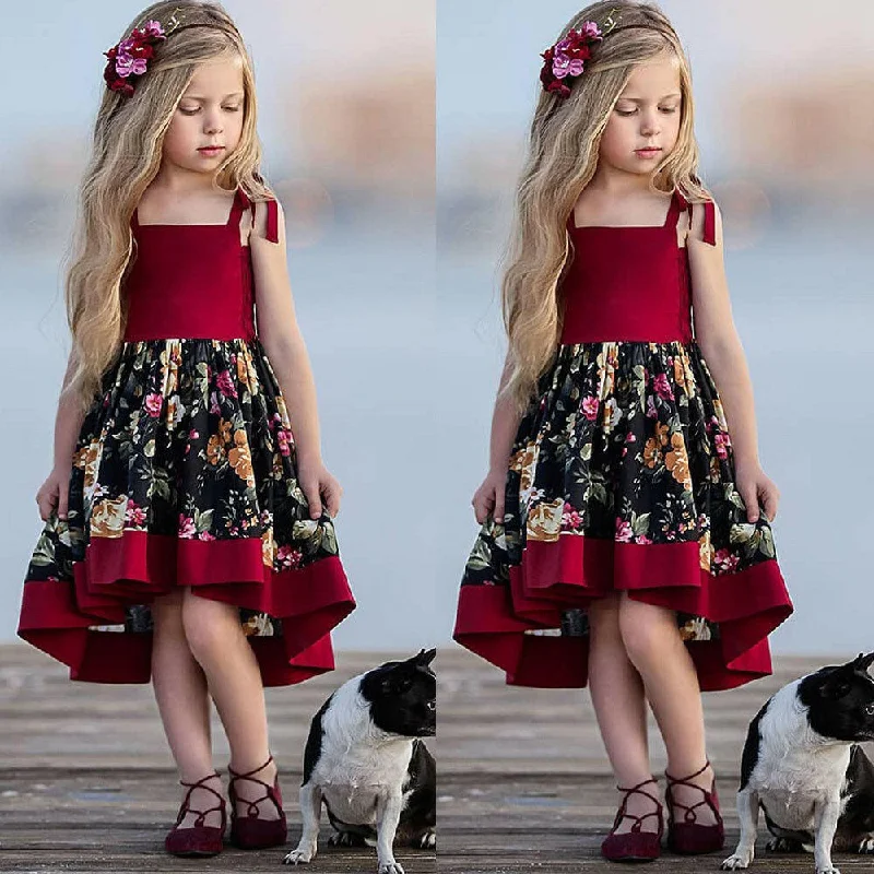 Sweet Toddler Baby Girls Sleeveless Dress Party Princess Floral Sundress Outfit