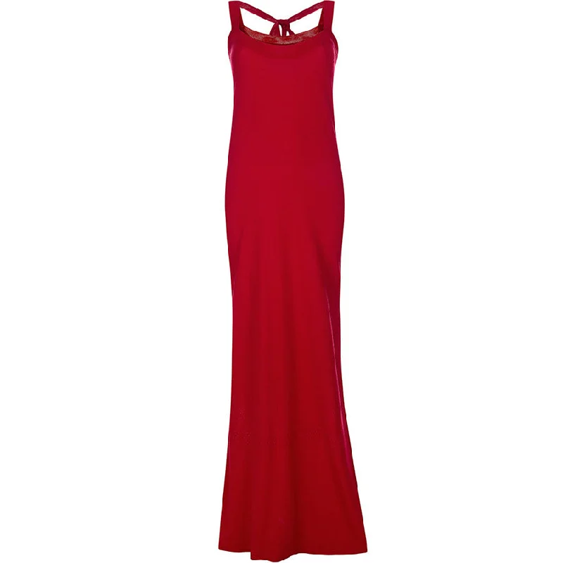 RED KNIT MAXI DRESS 