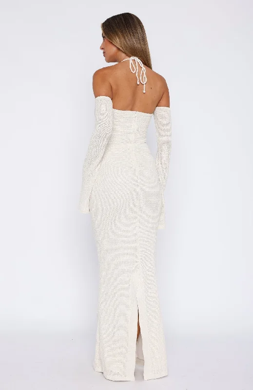 To The Beach Long Sleeve Maxi Dress Cream