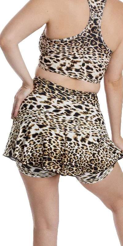 White Cheetah Skort with Pockets