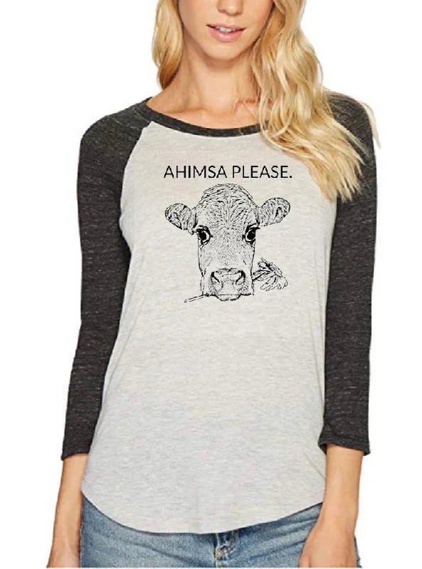 Ahimsa Please - High Vibe Raglan T-Shirt