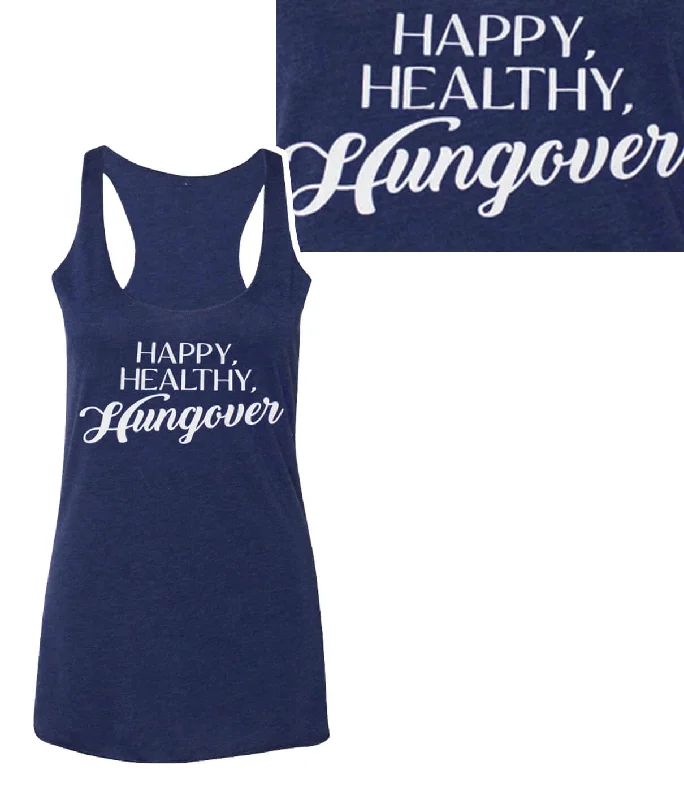 Happy, Healthy, Hungover - Blue Or White Next Level Women's Vintage Tank