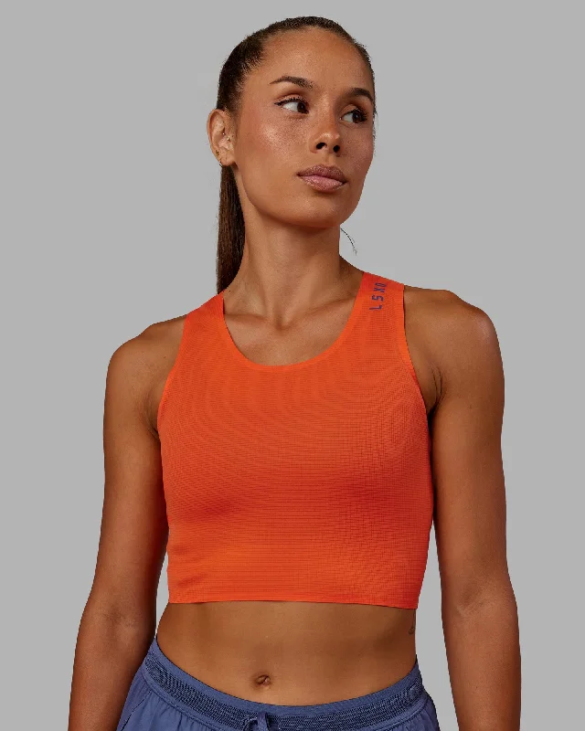 Race Day Cropped Performance Tank - Ultra Orange-Future Dusk