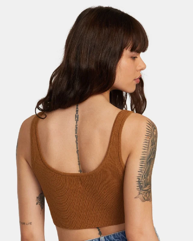 Roundabout Sweater Tank V-Neck Sweater - Workwear Brown