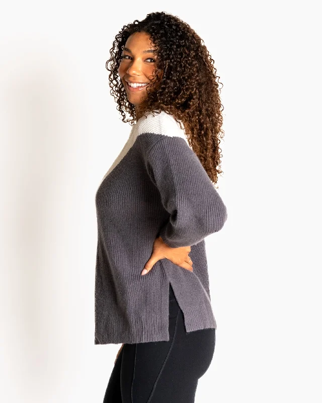 Aspen Sweater - Gray Colorblock