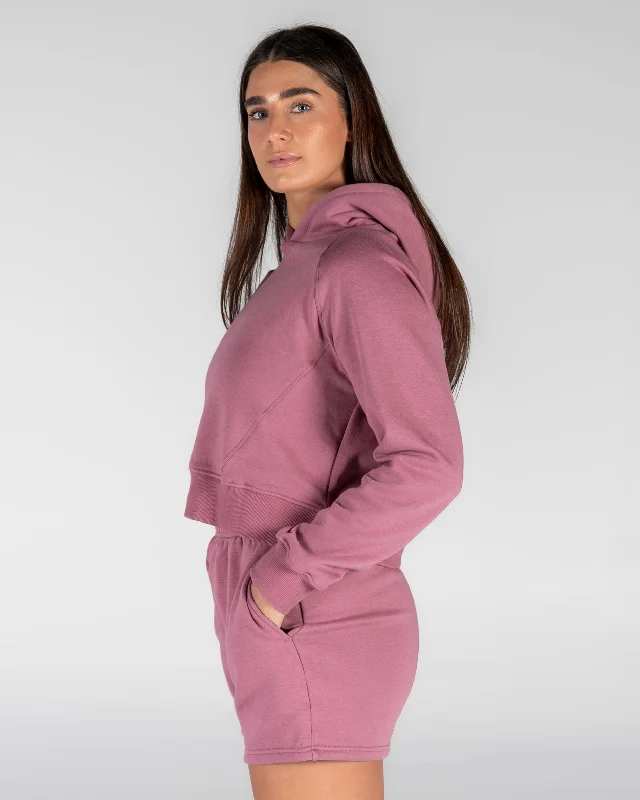 Classic Cropped Hoodie - Rose