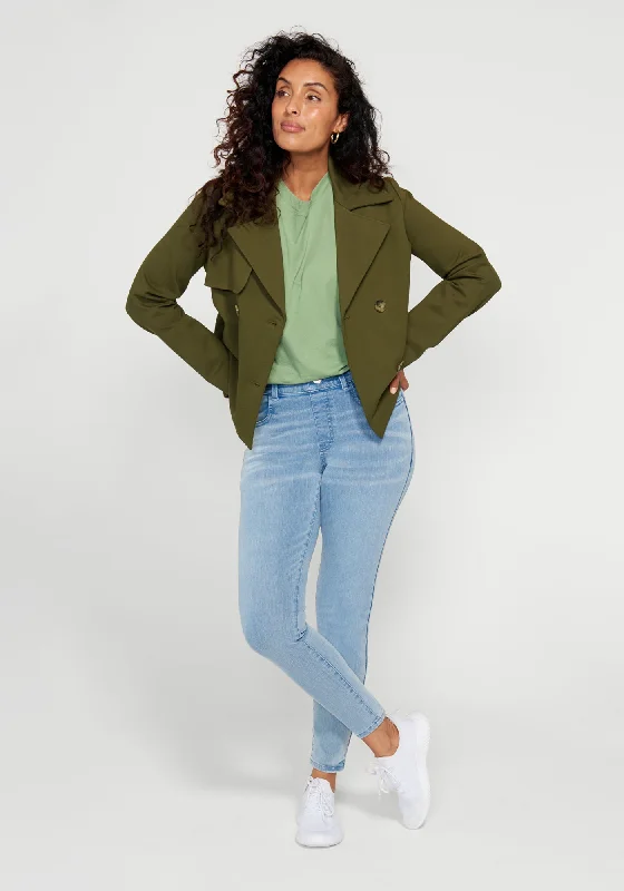 Cropped Peacoat (Dark Olive)