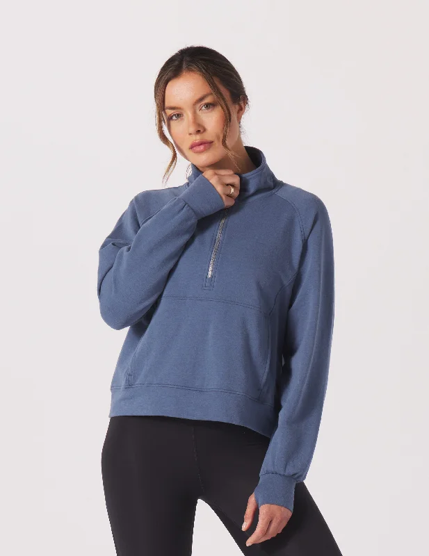 Daily Scuba 1/4 Zip: Washed Blue