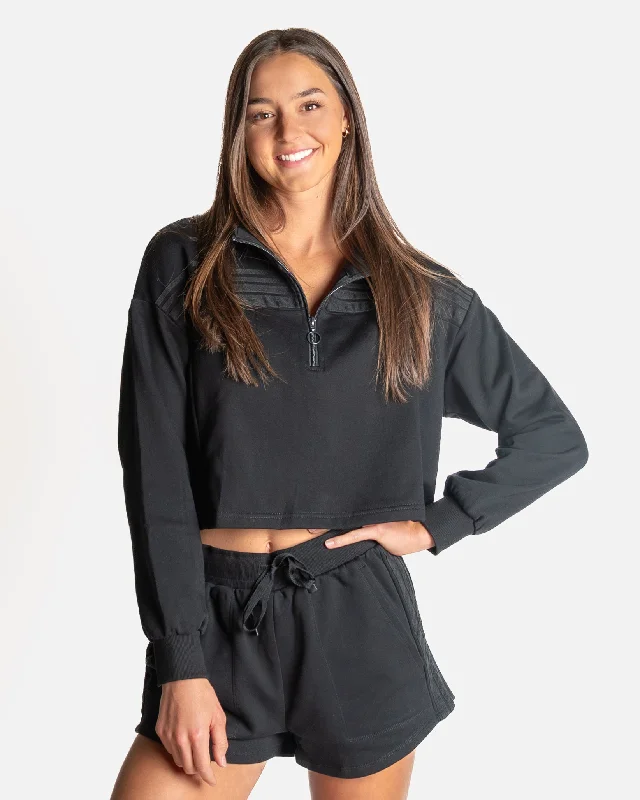 Leisure Quarter Zip - Black (Final Sale)