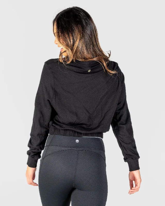 Revive Cropped Crew - Black - FINAL SALE