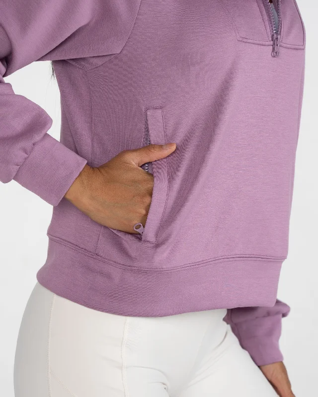 Soft Scuba Quarter Zip - Hazy Lilac