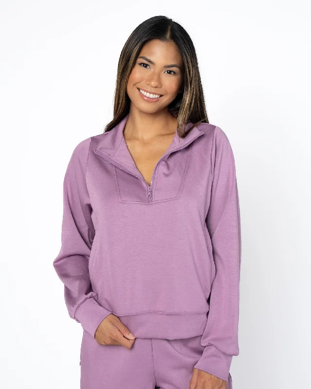 Soft Scuba Quarter Zip - Hazy Lilac