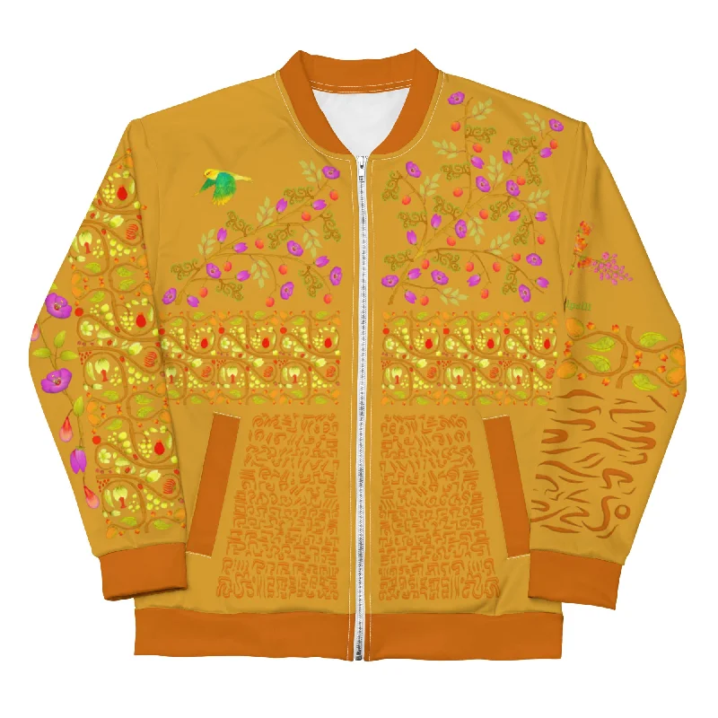 Unisex Bomber Jacket - Hand Painted & Digitally Printed on Buttercup