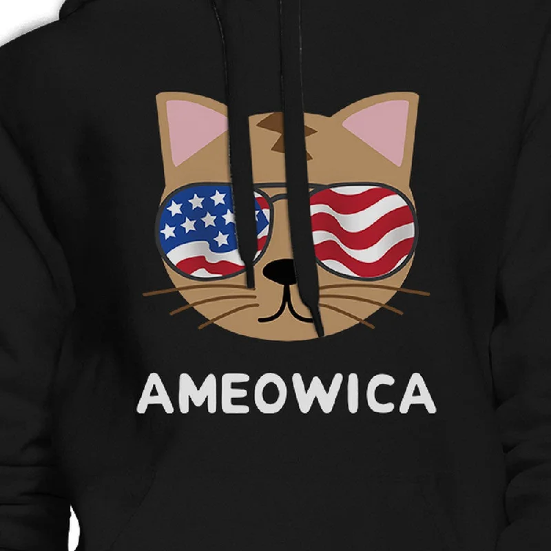 Ameowica Unisex Black Funny Design Hoodie Gift Ideas For Cat Lovers