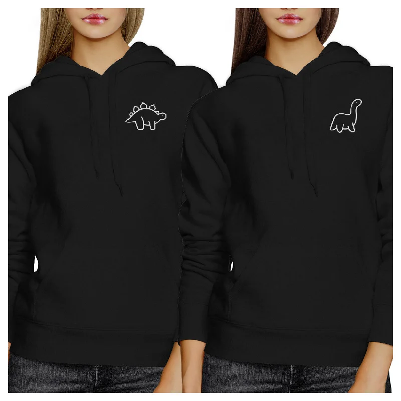 Dinosaurs BFF Matching Black Hoodies