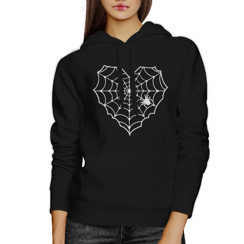 Heart Spider Web Black Hoodie