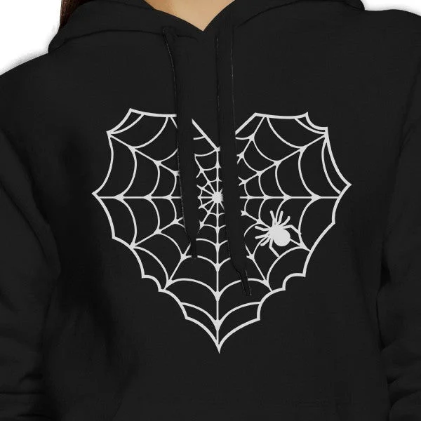 Heart Spider Web Black Hoodie