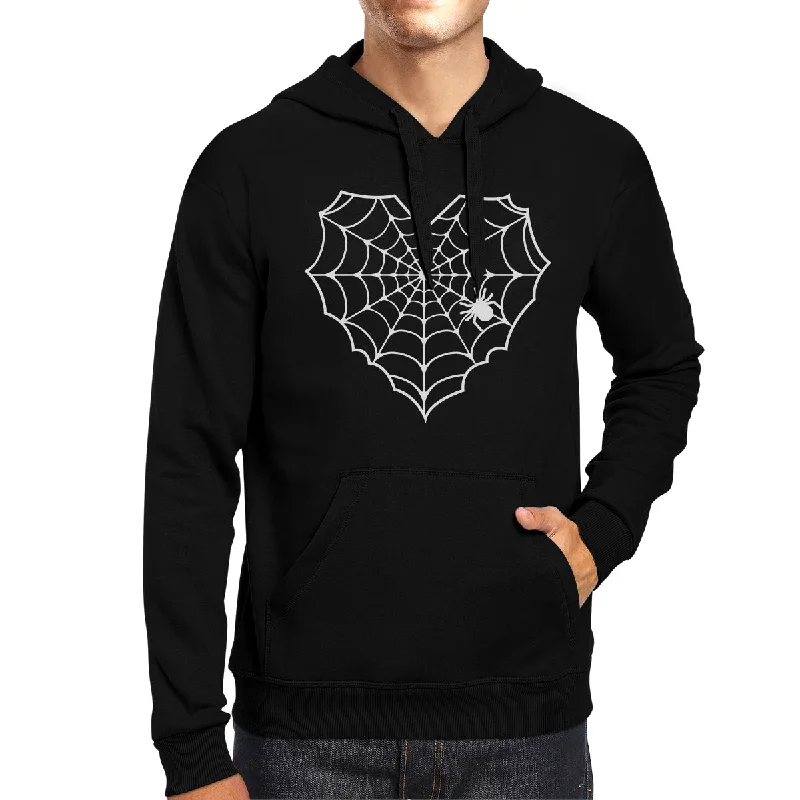 Heart Spider Web Black Hoodie