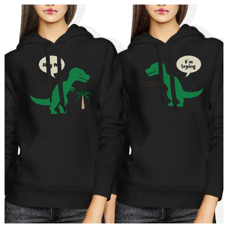 Hug Me T-rex BFF Hoodies Cute Matching Friendship Hooded Sweatshirt