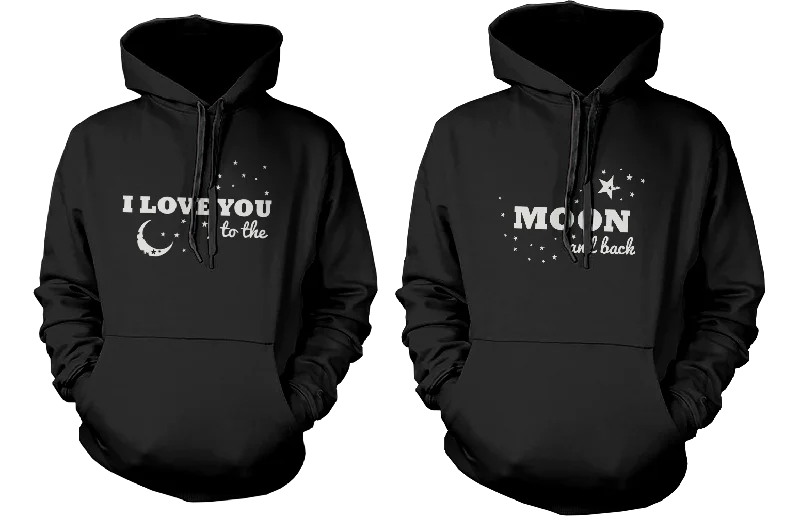 I Love You to the Moon and Back Couple Hoodies Matching Outfit for Couples