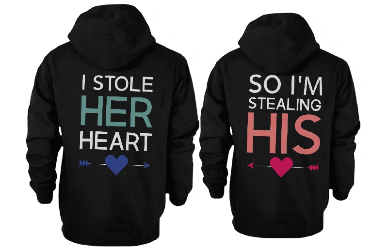 I Stole Her Heart, So I'm Stealing His Cute Matching Couple Hoodies