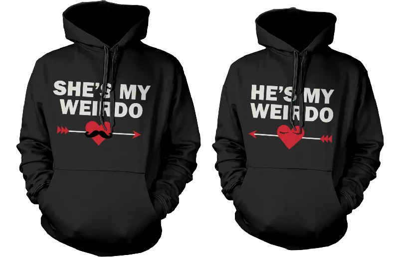 She's My Weirdo and He's My Weirdo Cute Matching Hoodies for Couples