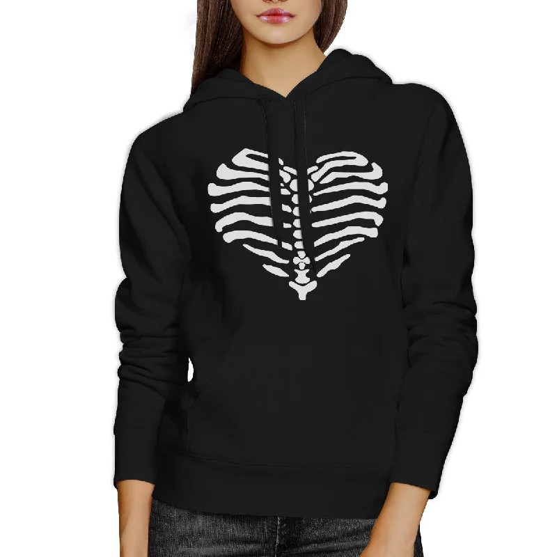 Skeleton Heart Black Hoodie