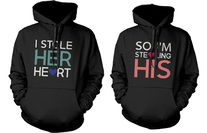 Stealing Hearts Romantic Couple Hoodies His and Her Matching Outfit