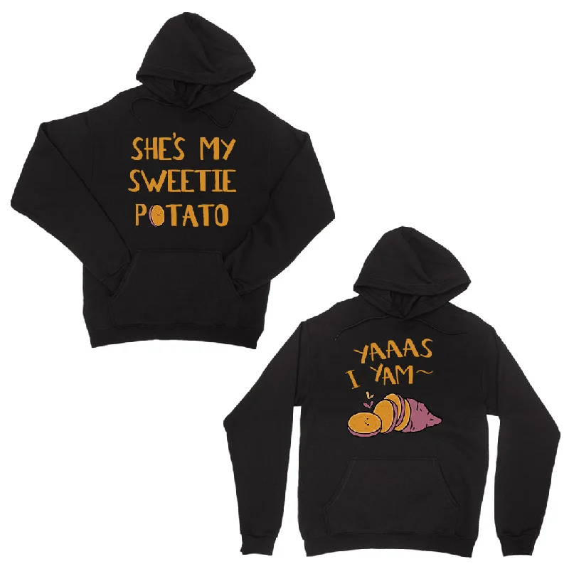 Sweet Potato Yam Black Matching Couple Hoodies Funny Wedding Gift