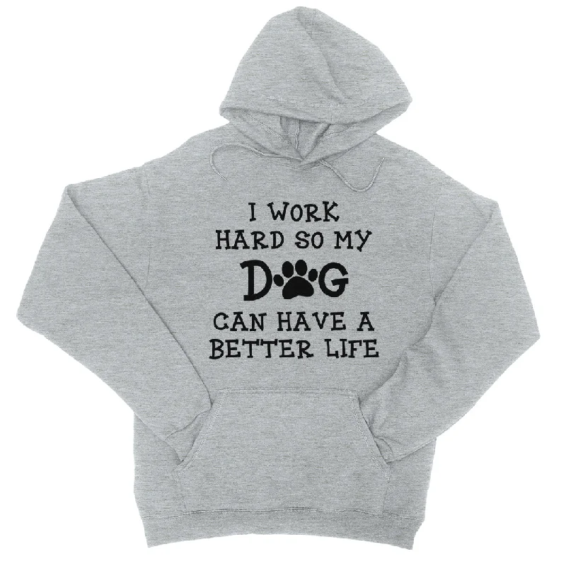 Work Hard Dog Life Mens/Unisex Pullover Hooded Sweatshirt