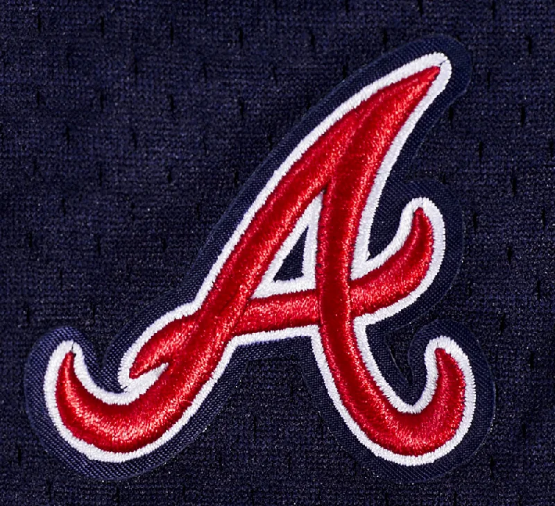 MLB ATLANTA BRAVES SCRIPT TAIL WOMEN'S MESH TAPE SHORT (MIDNIGHT NAVY)