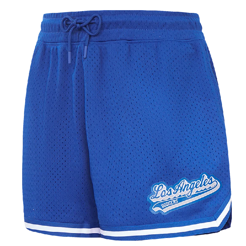 MLB LOS ANGELES DODGERS SCRIPT TAIL WOMEN'S MESH SHORT (DODGER BLUE)